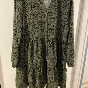 Women's Nine West Tiered Mini Shirt Dress